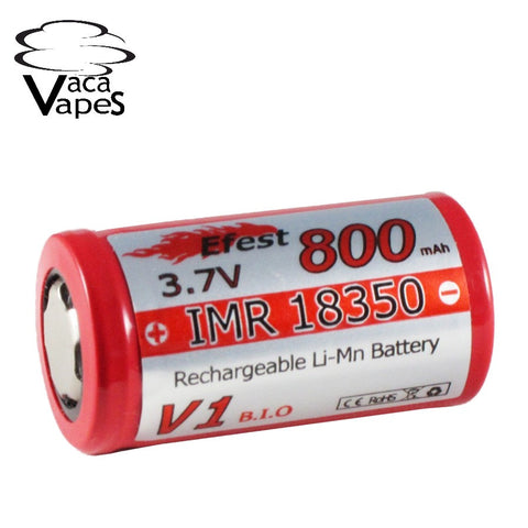 Efest IMR 18350 800mAH 3.7v High Drain Flat Top Batteries
